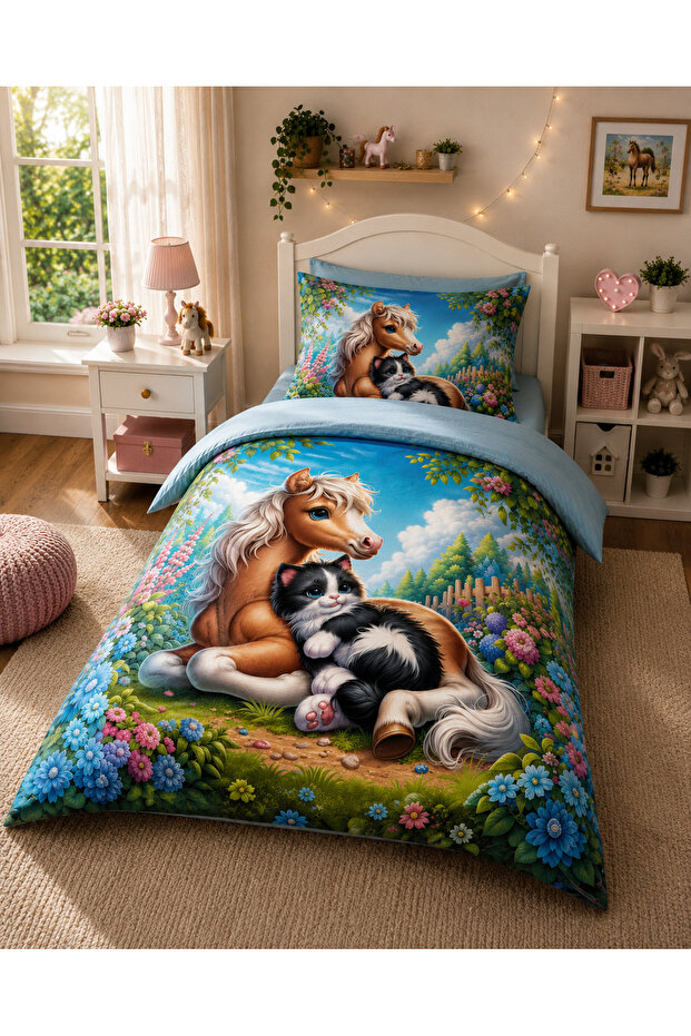 Girl's Fairy Tale Patterned Duvet Cover Set