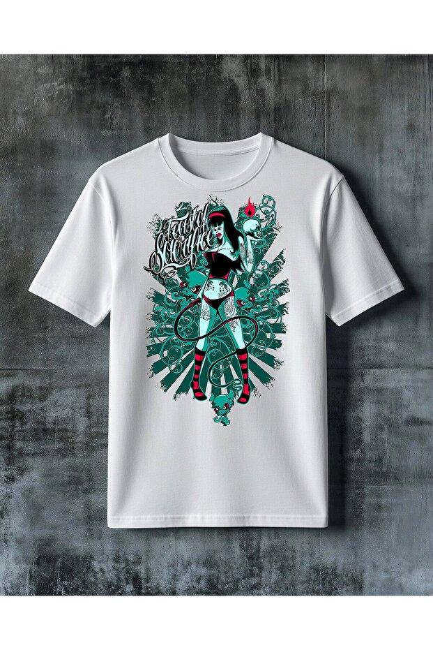 Reckless Attitude Kiz Tatuaj Printed Oversize T-Shirt