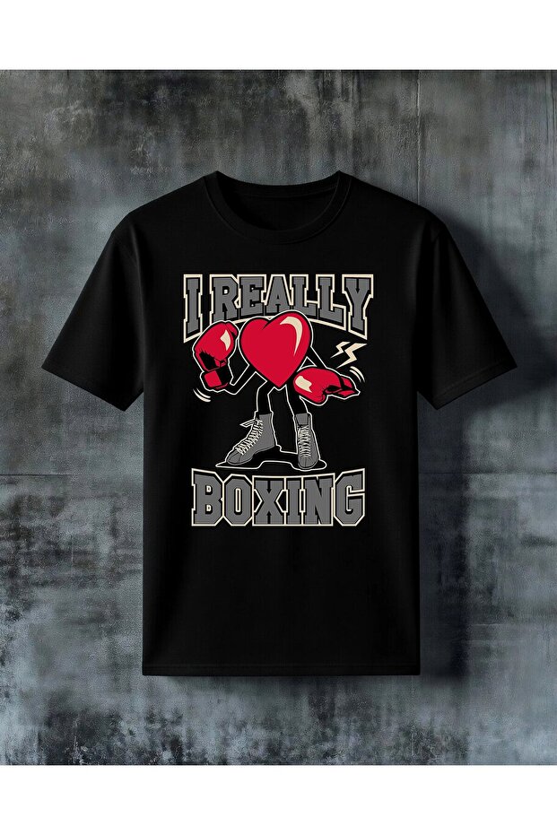 I Really Boxing Boksu Kalp Printed Oversize T-Shirt