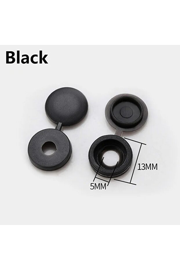200pcs black Screw Cover Cap Plastic One-piece Screw Cap Cover Nail Nuts Bolts Decorative Cover Scre