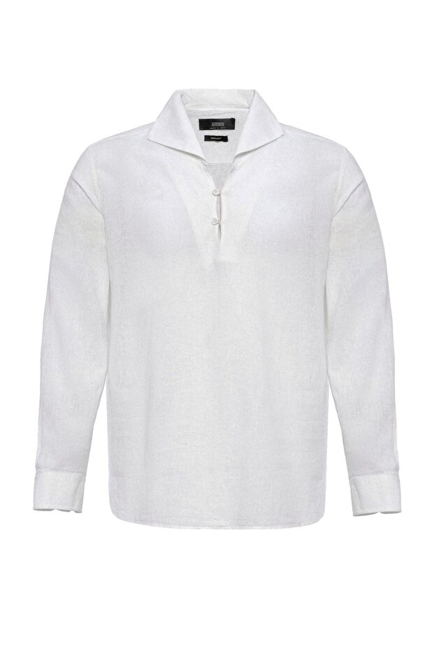 Apaş collar buttoned men's shirt