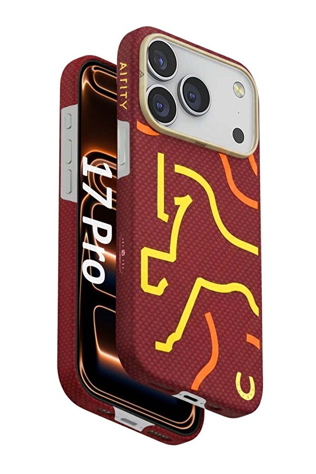 Horse Style Bamboo Fiber Protective Case for iPhone 17 Pro – Ultra Durable, Lightweight & Premium Design Red