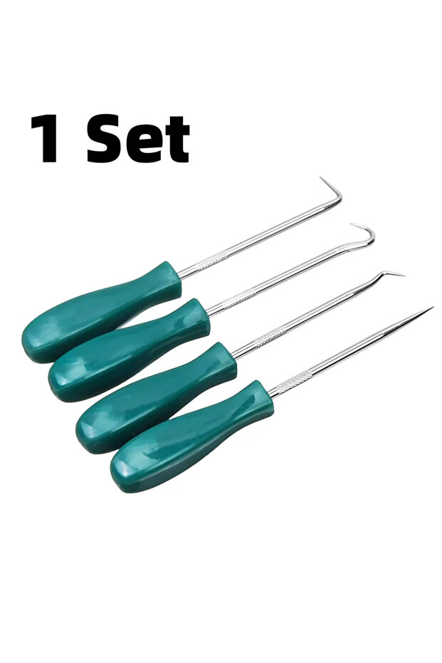 1 Set 4Pcs Pick and Hook Set with Non-Slip Handle Oil Seal Screwdriver to Remove Small Fuses Wire Pl
