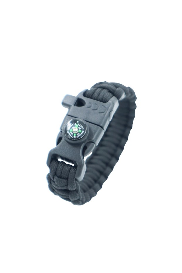 Black Paracord Bracelet with Compass M3 - Survival Bracelet