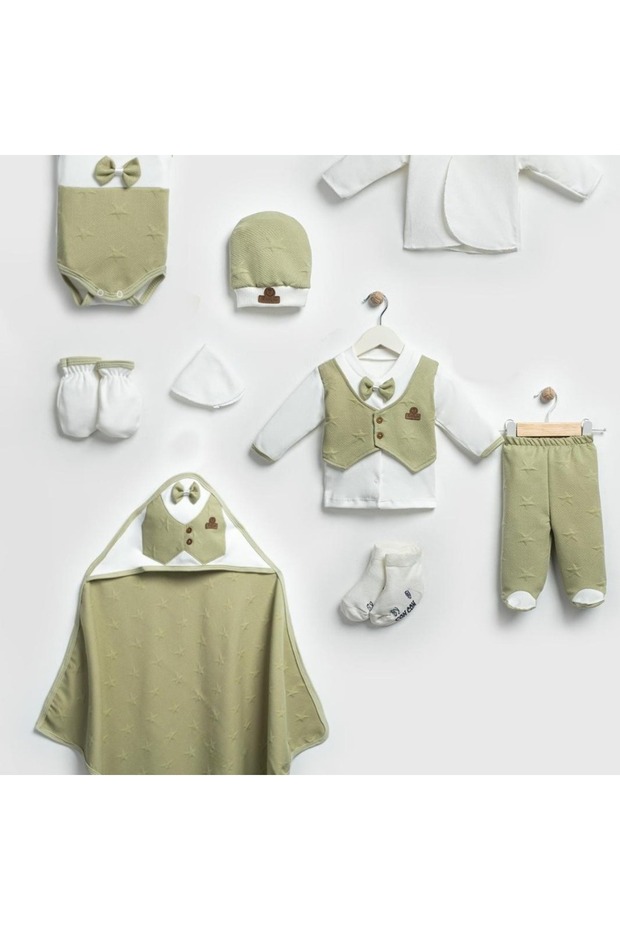 10-Piece Premium Bow Tie and Vest Baby Boy Hospital Discharge Set