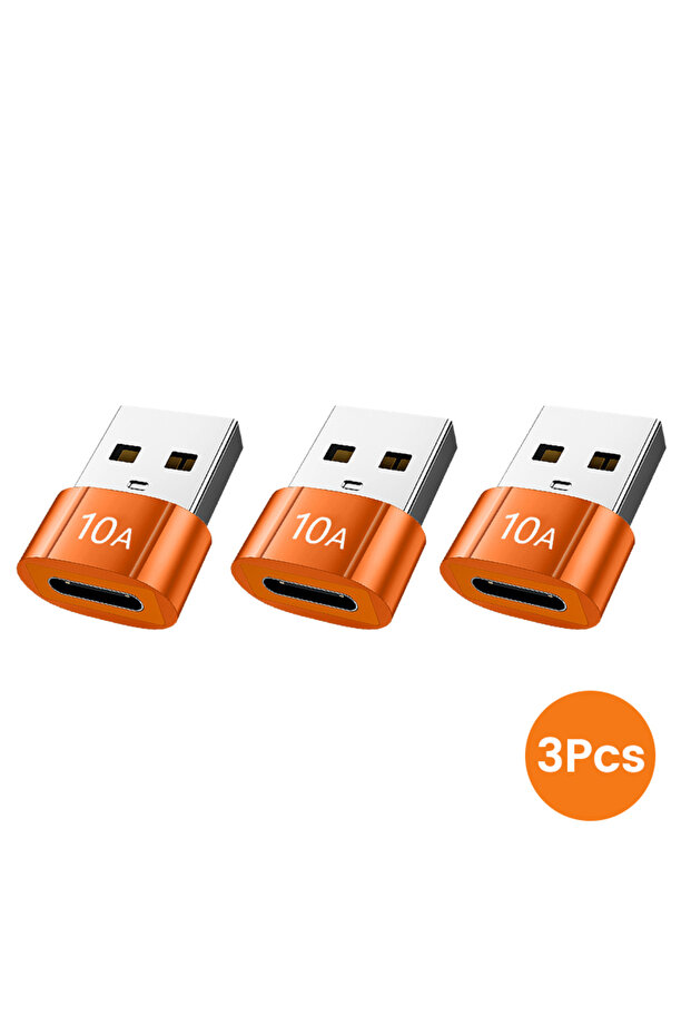 3PCS USB to Type-c O USB 3.0 Type-C Data Adapter Type C 10A OTG USB C Male To USB Female Converter F