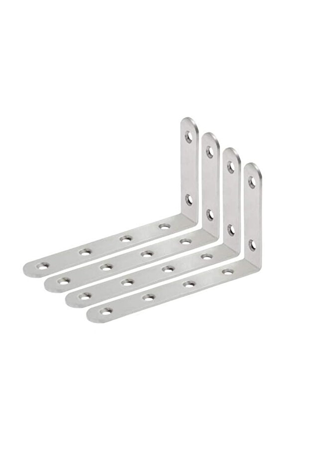 4pcs L Shaped Brackets for Shelves - Heavy Duty Stainless Steel Decorative Corner Brace Right Angle