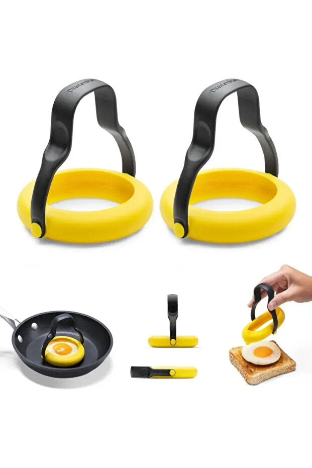 2PCS 1/ 2pcs DIY Cooking Gadgets Fried Egg Mold 3-in-1 Flips Easy To Make Egg Tools with Handle No-L