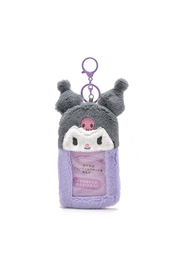 black Kawaii Sanrio Plush Card Case Kuromi Hello Kitty Cinnamoroll Pompompurin School Bag Accessorie