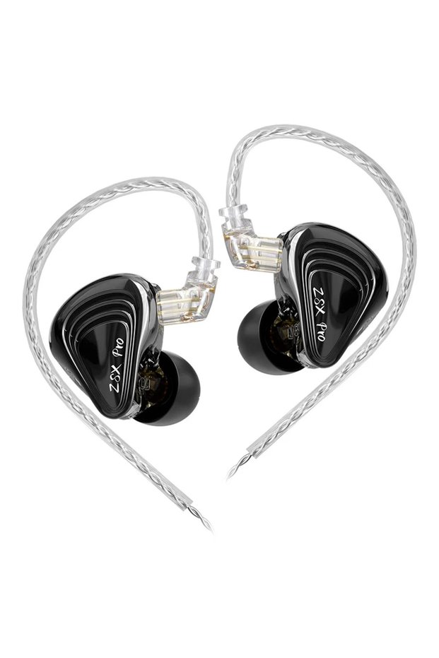 Black No Mic KZ ZSX Pro 5BA 1DD Hybrid Drive Unit Earphones 10mm Dynamic Drive IEMs HIFI Sport Game