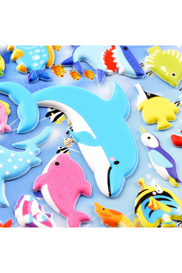 onesize Sea Life Animal Shark Dolphin Fish Stereo 3D Bubble Sticker Diary Sticker Decoration Station
