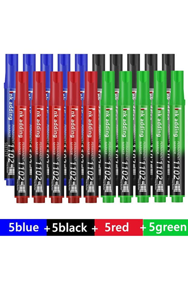 20Pcs full set mixed 1/10/100pcs 2mm Red Blue Ink Black Permanent Marker Pens, Fine Tip, Waterproof,