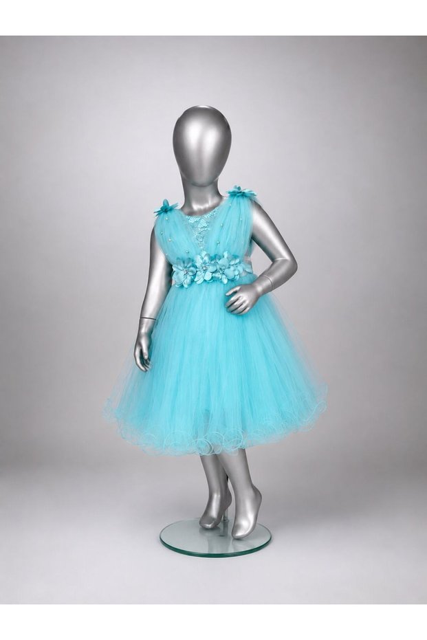 Girl's Layered Tulle Princess Wedding Dress Evening Gown with Bow on the Back-Aby-0049 Plus
