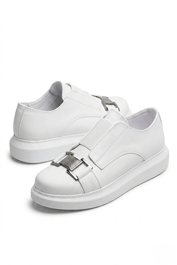 Zrcx297 Premium Men's Elastic Orthopedic Sneaker White
