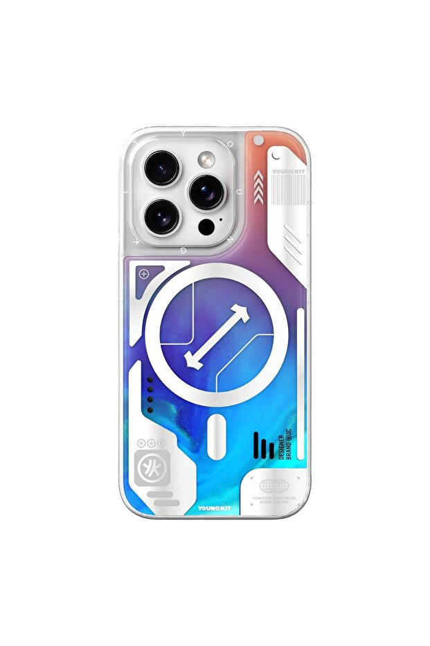 Magnetic Galaxy Magic Quicksand Slim Case for iPhone 16 Pro - Glow in the Dark Shockproof Cover