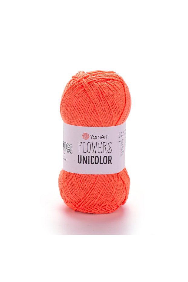 Flowers Unicolor 55% Cotton 45% Acrylic 50 Gr 200 m Fine Hand Knitting Yarn - 1 Piece