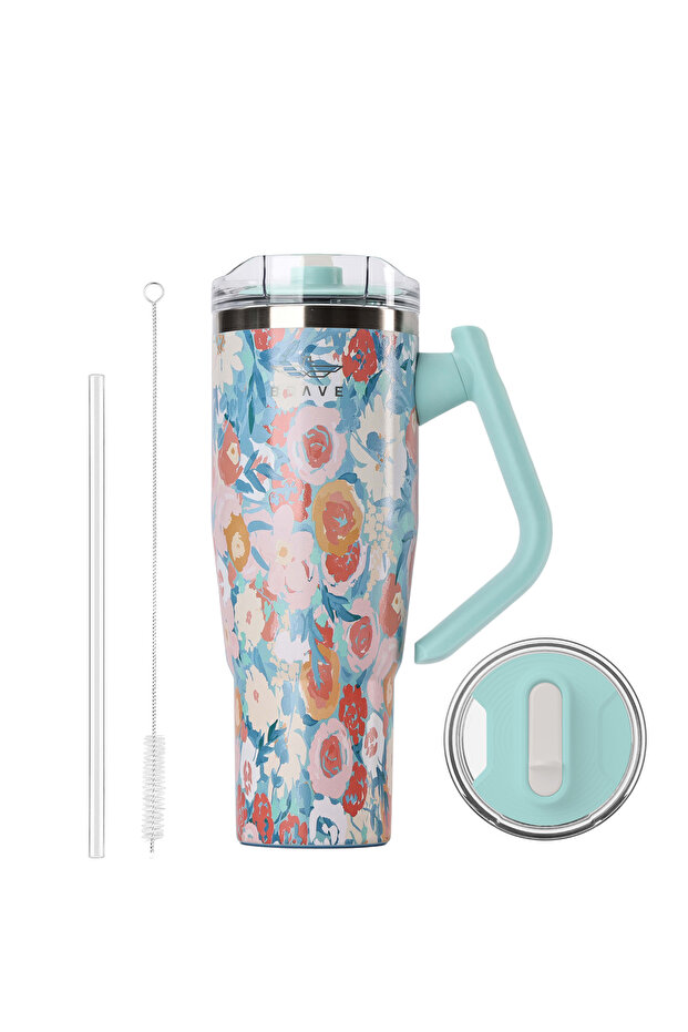 Temp Guard Vacuum Insulated Travel Mug – 180° Rotating Handle, 24H Cold & 12H Hot Retention, Leak-Proof Lid - 1200ml