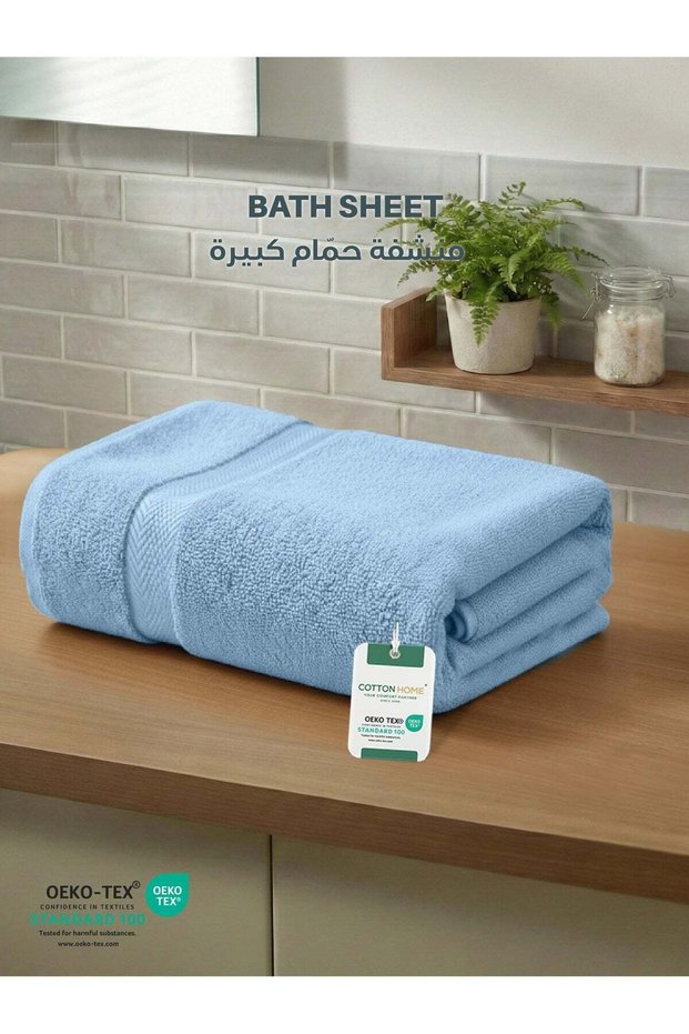 Premium Oversized Bath Sheet Towel 90cm x 180cm Large Cotton Towels for Bathroom, Hotel & Spa Quality , Sky Blue