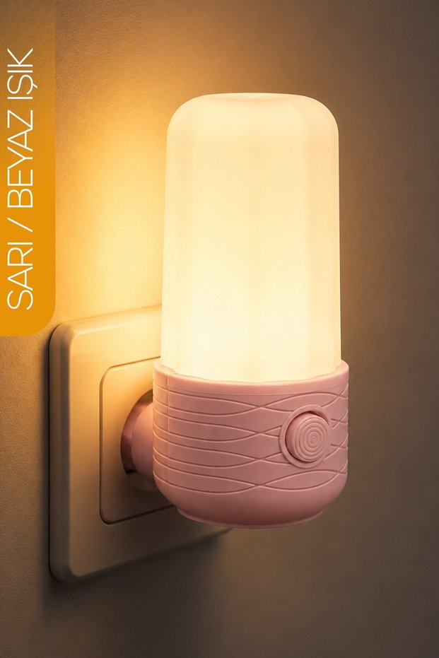 Night Light Tube Type 2 Mod Yellow-White Light with Button Corridor Hall Light Sleep Light Pink K6739