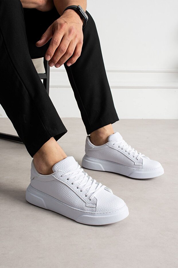 Focus High Quality Lace-Up Men's Sneaker White