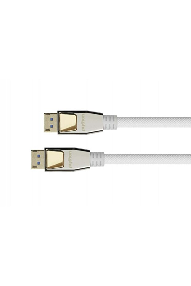 Cablu Python DisplayPort 2.0 împletit din nailon, alb, 2m - 1
