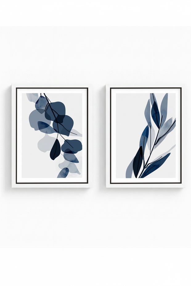 White Wooden Framed 2 Piece Set Painting Huhu25