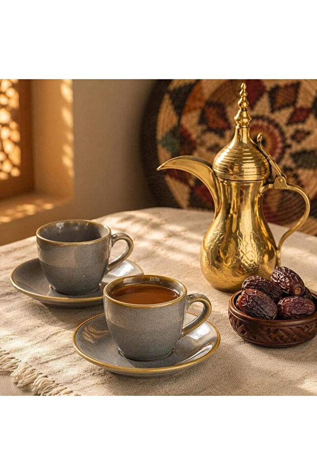 طقم فناجين قهوة أو شاي 80 مل يتميز بتصميم عصري وأنيق، يجمع