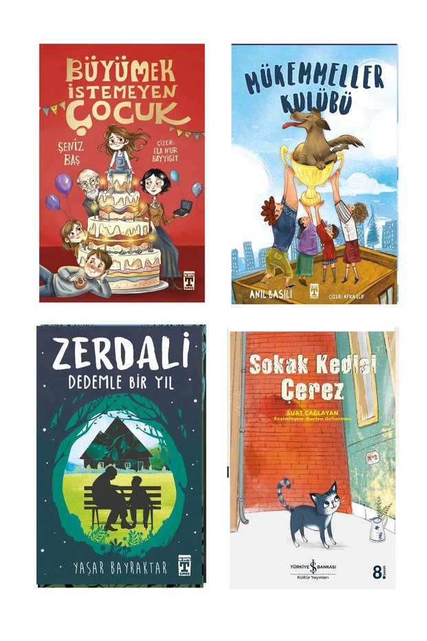 4-5-6Th Grade Reading Büyümek İstemeyen Çocuk Zerdali Dedemle Bir Yıl Mükemmeller Kulübü Sokak Kedisi Çerez 4 Kitap