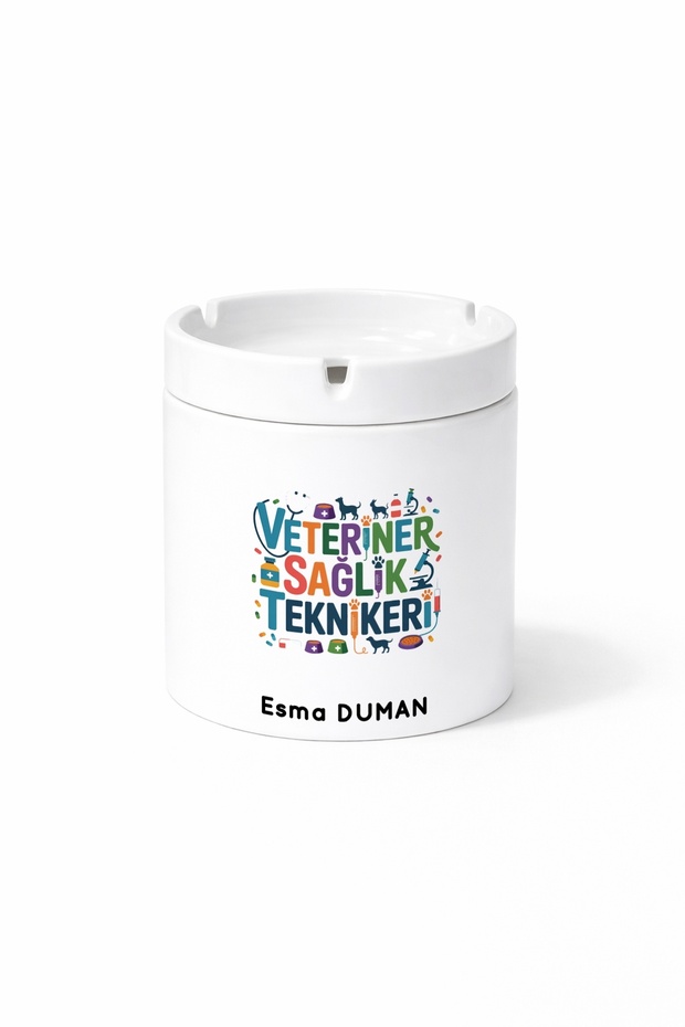 Veterinary Health Technician Profession Double-Sided Printed Ashtray Ashtray Gift