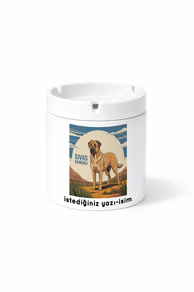Animal Kangal Turkish Shepherd Dog Double Sided Printed Ashtray Ashtray Gift