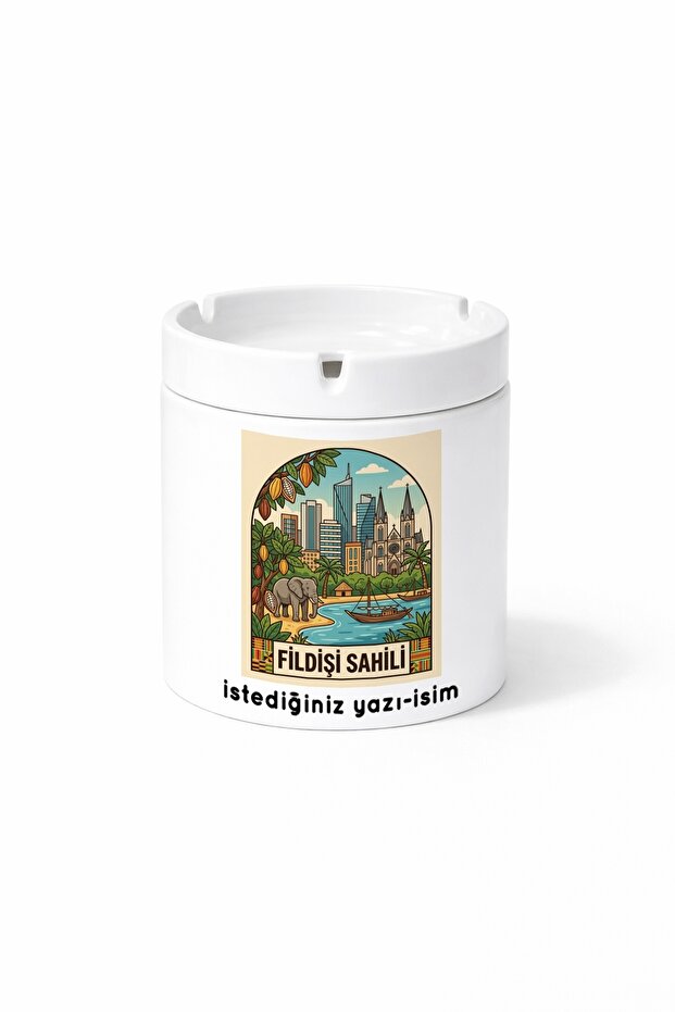 Ivory Coast - Ivory Coast City Double-Sided Printed Ashtray Ashtray Gift