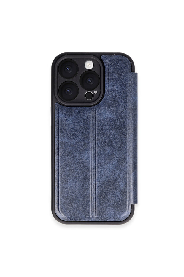iPhone 16 Pro Max Compatible Case Flip Cover - Navy Blue