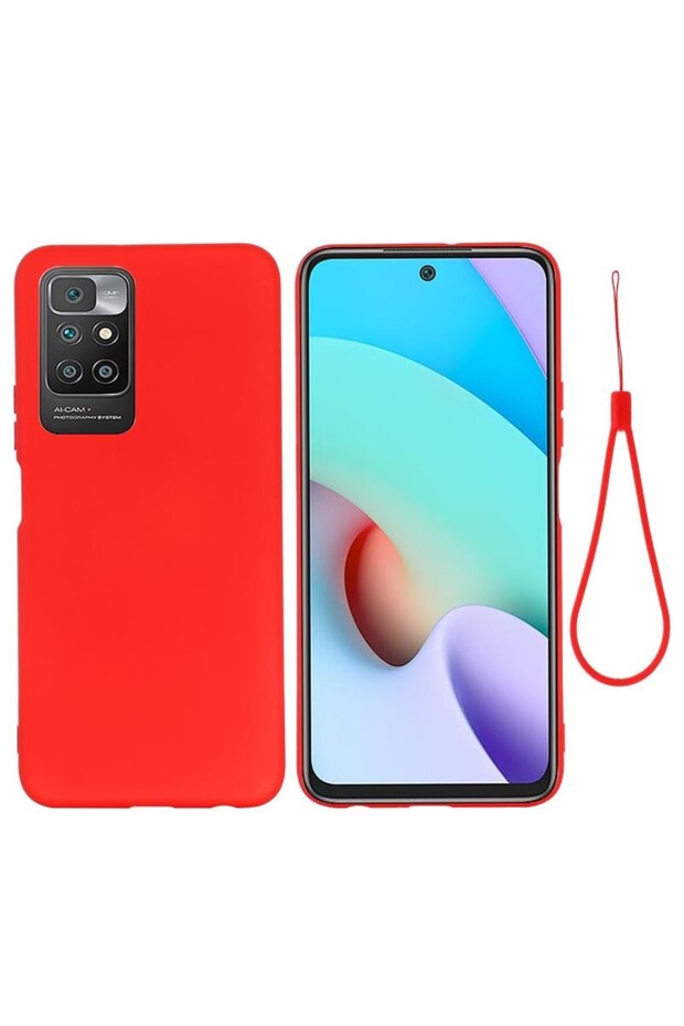 Solid Color Θήκη Σιλικόνης Red (Xiaomi Redmi 10) - 2
