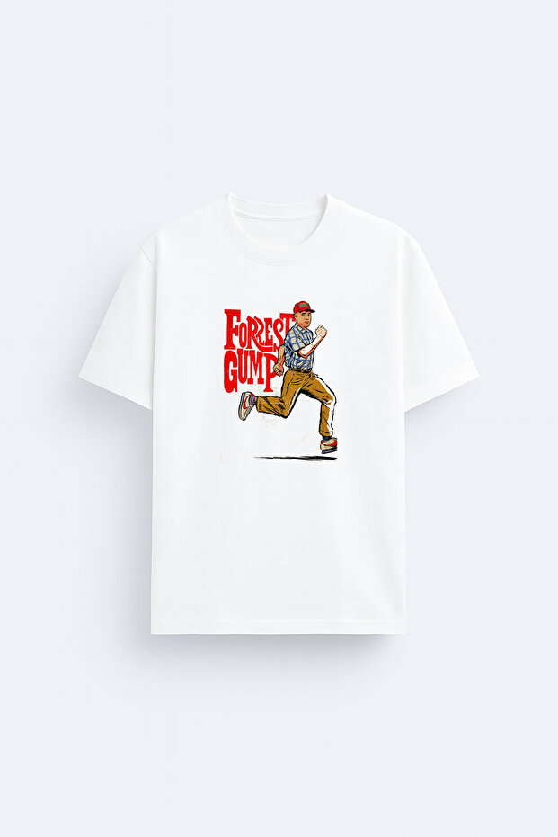 Forrest Gump Printed Crew Neck White T-Shirt