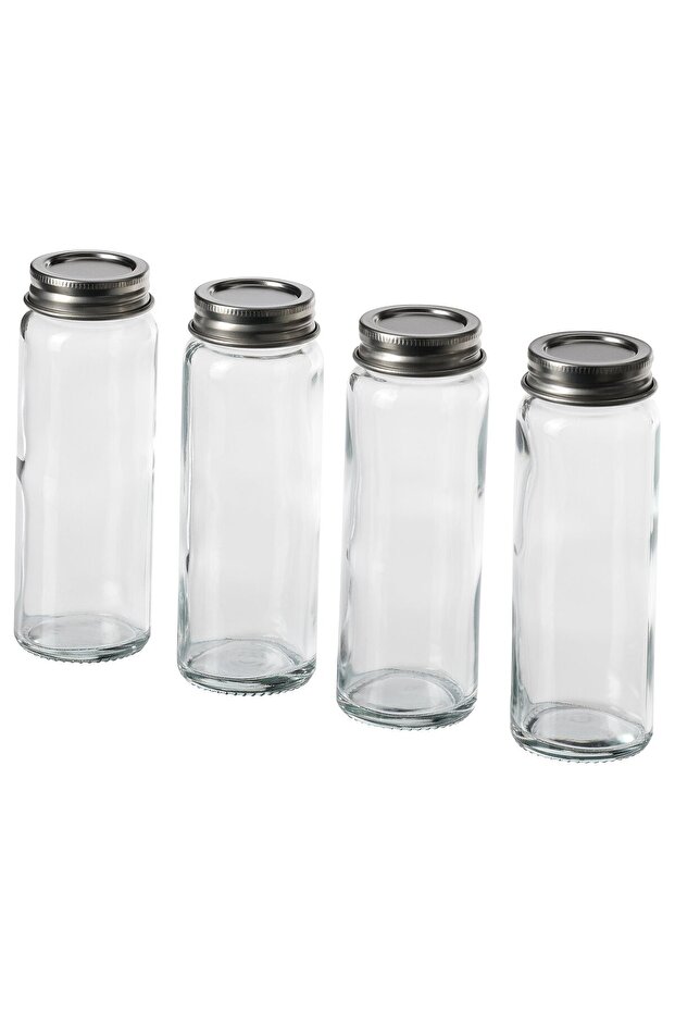 CITRONHAJ Spice jar, clear glass/stainless steel, 10 cl