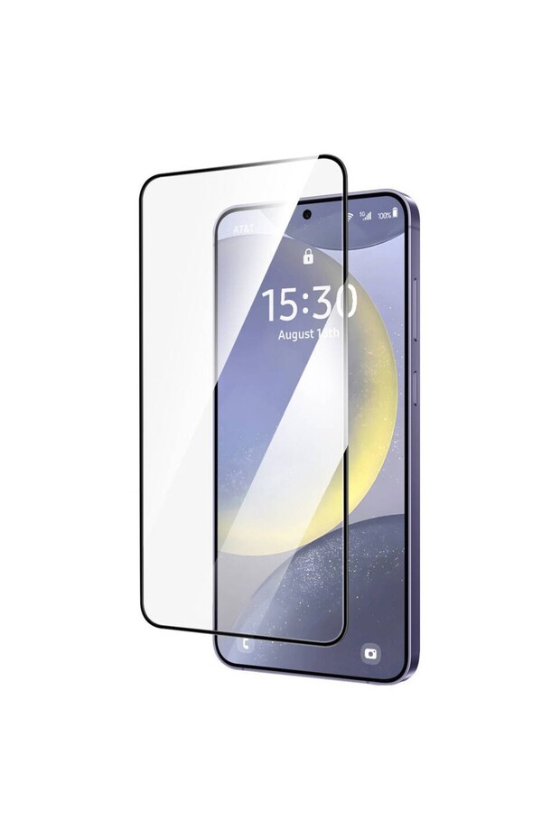 Samsung Galaxy S24 Compatible Anti-Static Dust-Repellent Tempered Screen Protector Glass with Frame