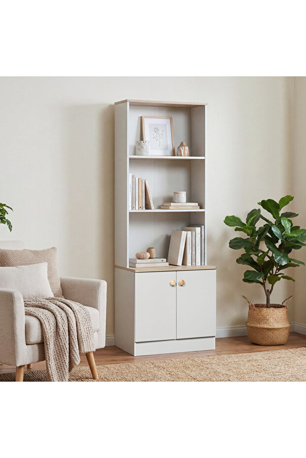 Movo Skara 2-Door Bookcase