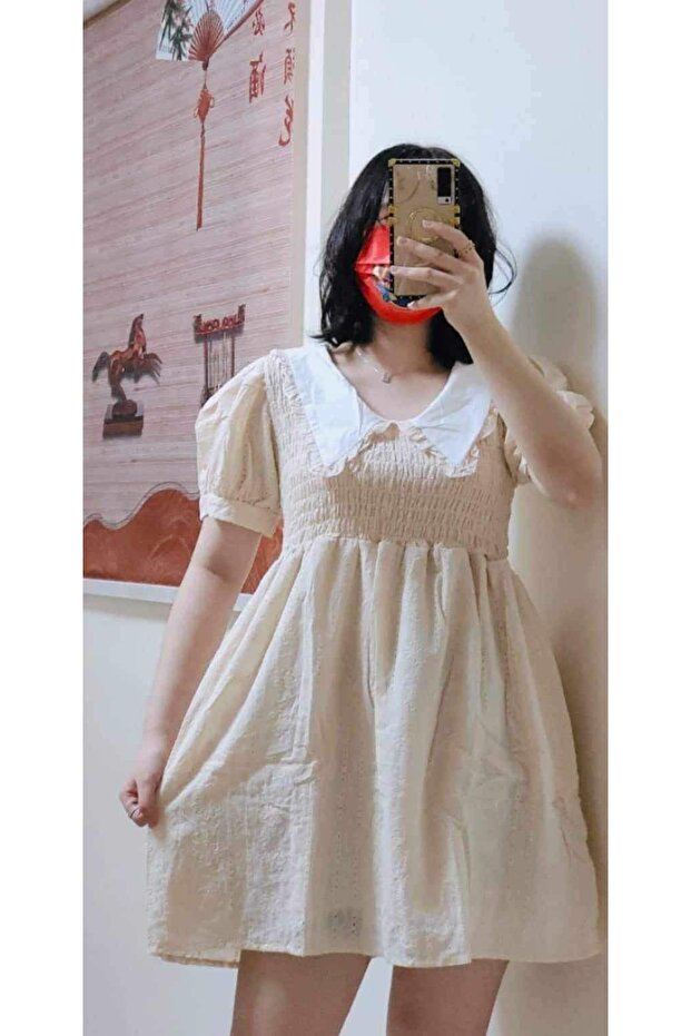 Eyelet mini dress