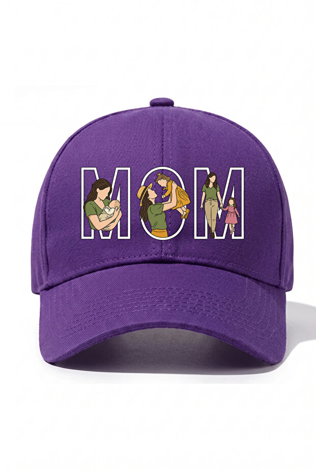 Mom - Mother & Daughter Very Special Design Printed Cotton Hat