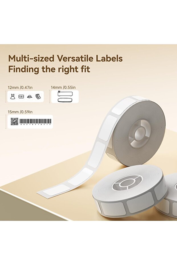 D11/D110 Label Tape 3 Rolls, Self-Adhesive Thermal Label Refills 14x30mm, White