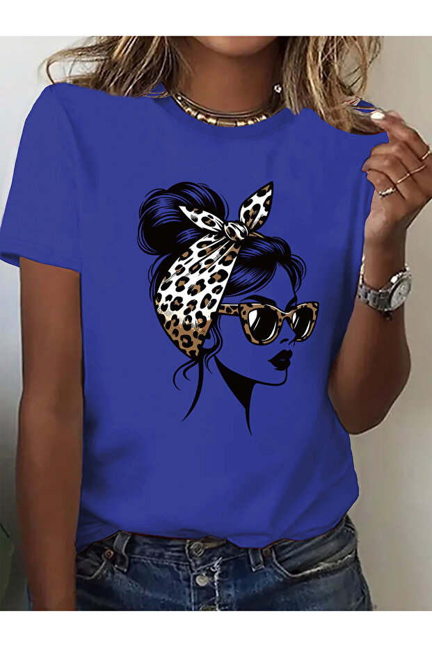 Women's Mix Printed Crew Neck Regular Fit T-Shirt