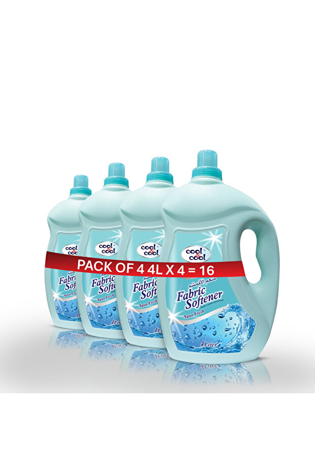 Aqua Fresh Fabric Softener 4 Liters (Pack of 4) - Long-Lasting Scent, Gentle Fabric Care, Laundry Essential 16 Liters