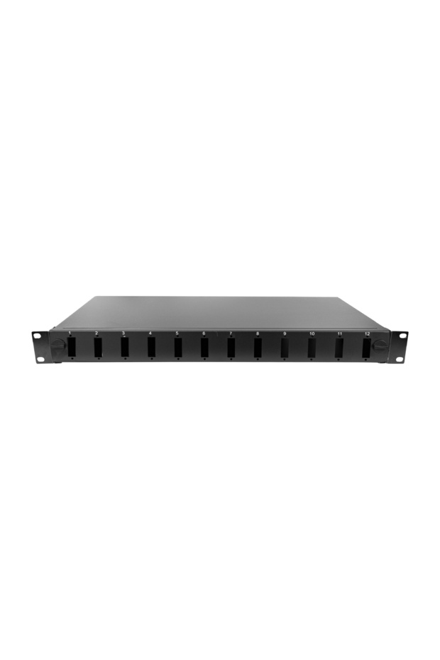 Ecoslide 12 Port Sc-Dx/Lc-Qd 1Ru Rack Type Black Fiber Optic Patch Panel