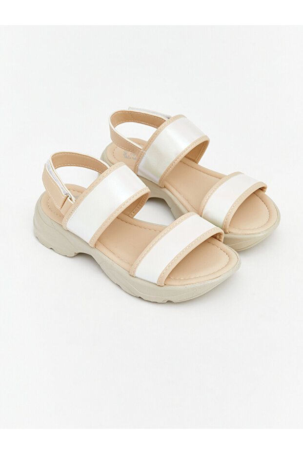 White Velcro Girls Sandals