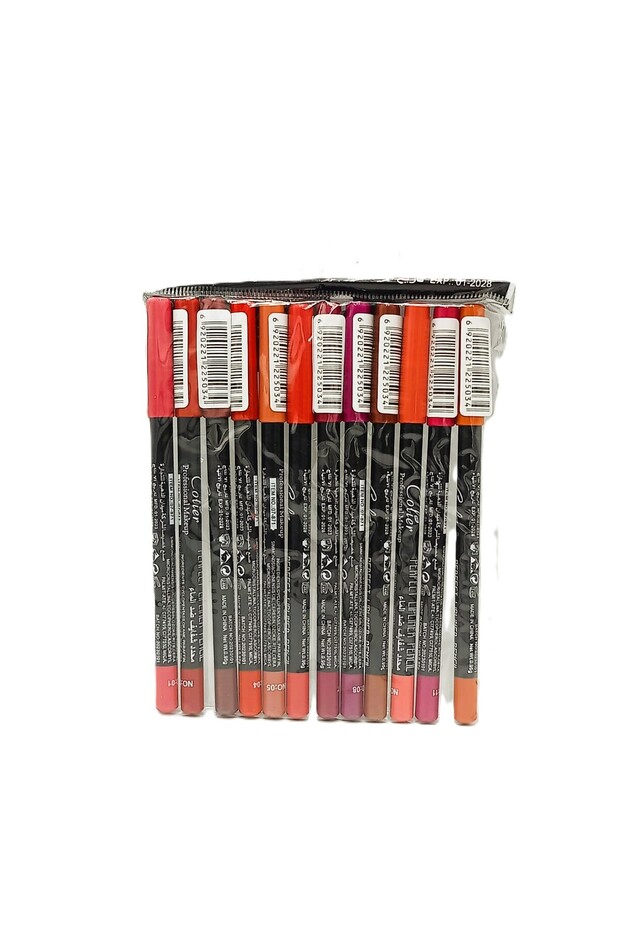 مجموعة أقلام تحديد الشفاه الاحترافية المثالية للمكياج - 12 قطعة