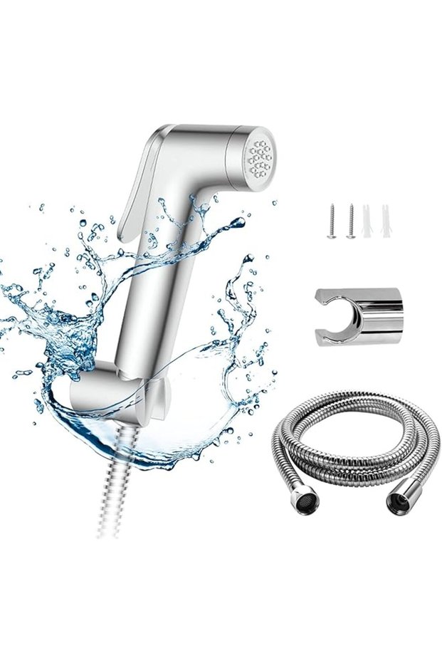 Shattaf Set, Bidet Sprayer for Toilet with 47inches Stainless Steel Bidet Hose