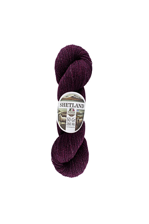 Shetland Knitting Yarn Damson 100% Shetland Wool 50g 280m (76123)