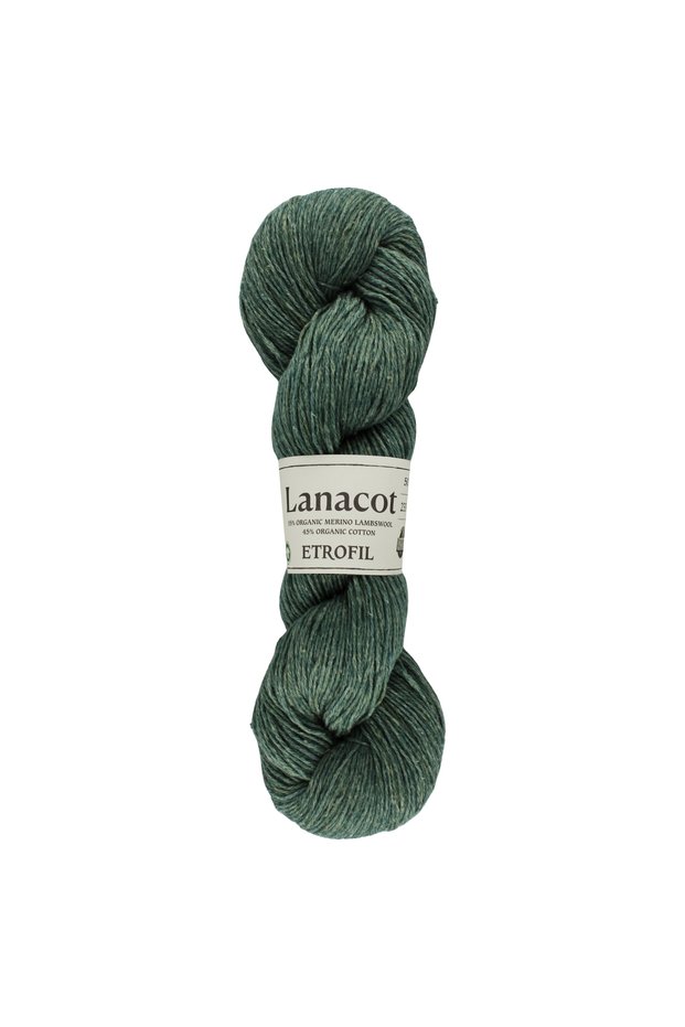 Lanacot Knitting Yarn Deep Moss 55% Organic Merino Wool 45% Organic Cotton 50g 225m (74349)