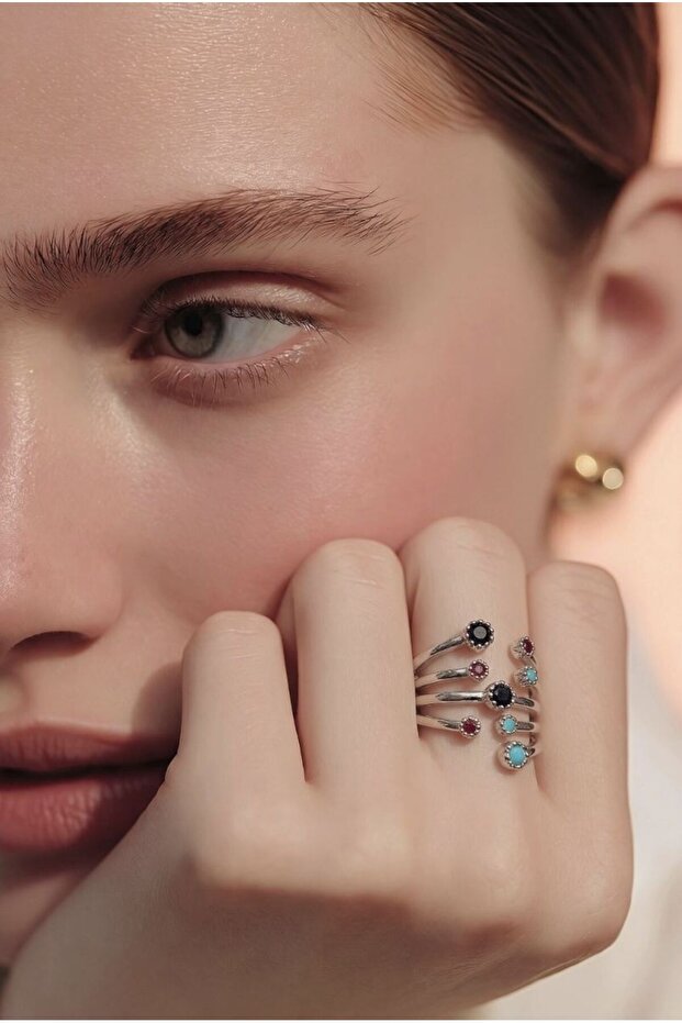 Luxury Adjustable Ring with Stone Pattern