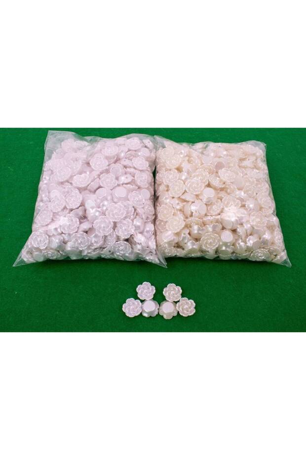 Cream Rose Shape Plastic Beads